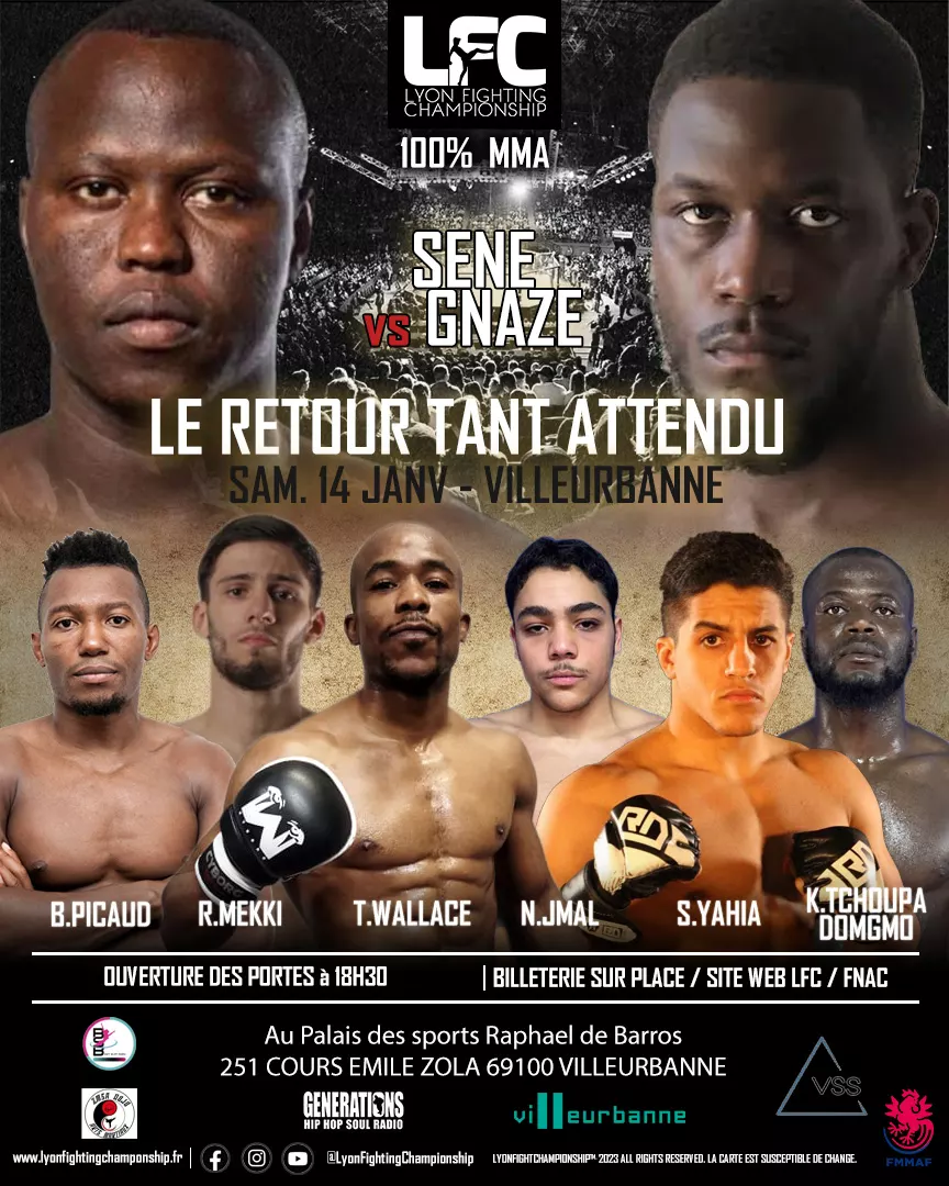 Affiche de LFC: Sene vs. Gnaze, samedi 14 janvier 2023